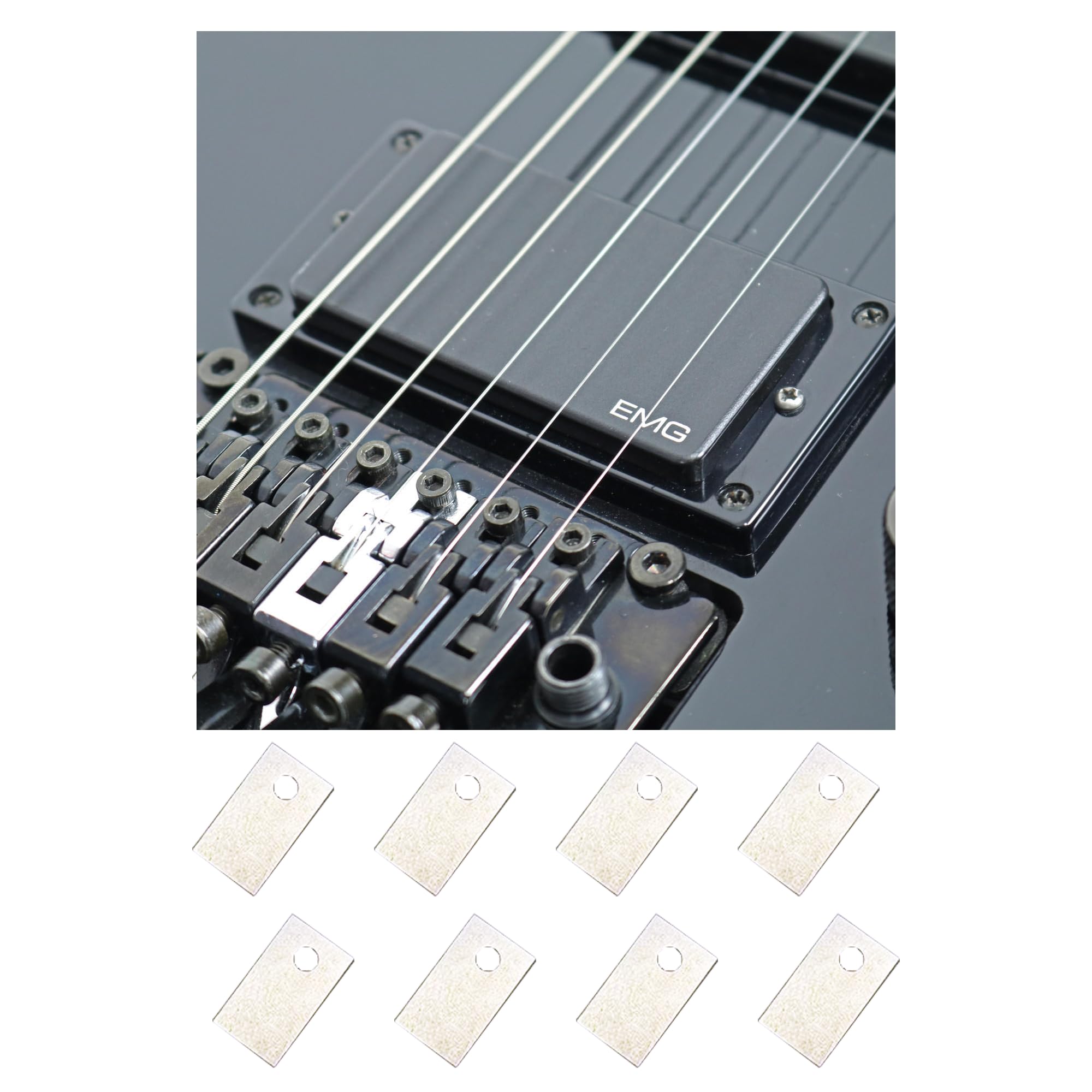 Bridge Shim Set of 12,guitar saddle shims,Compatible with Floyd Rose for Adjusting Saddle Height, 0.2mm Guitar Saddle Shims