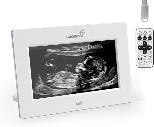 Grownsy Sonogram Digital Picture Frame,7‑Inch USB Photo Keepsake