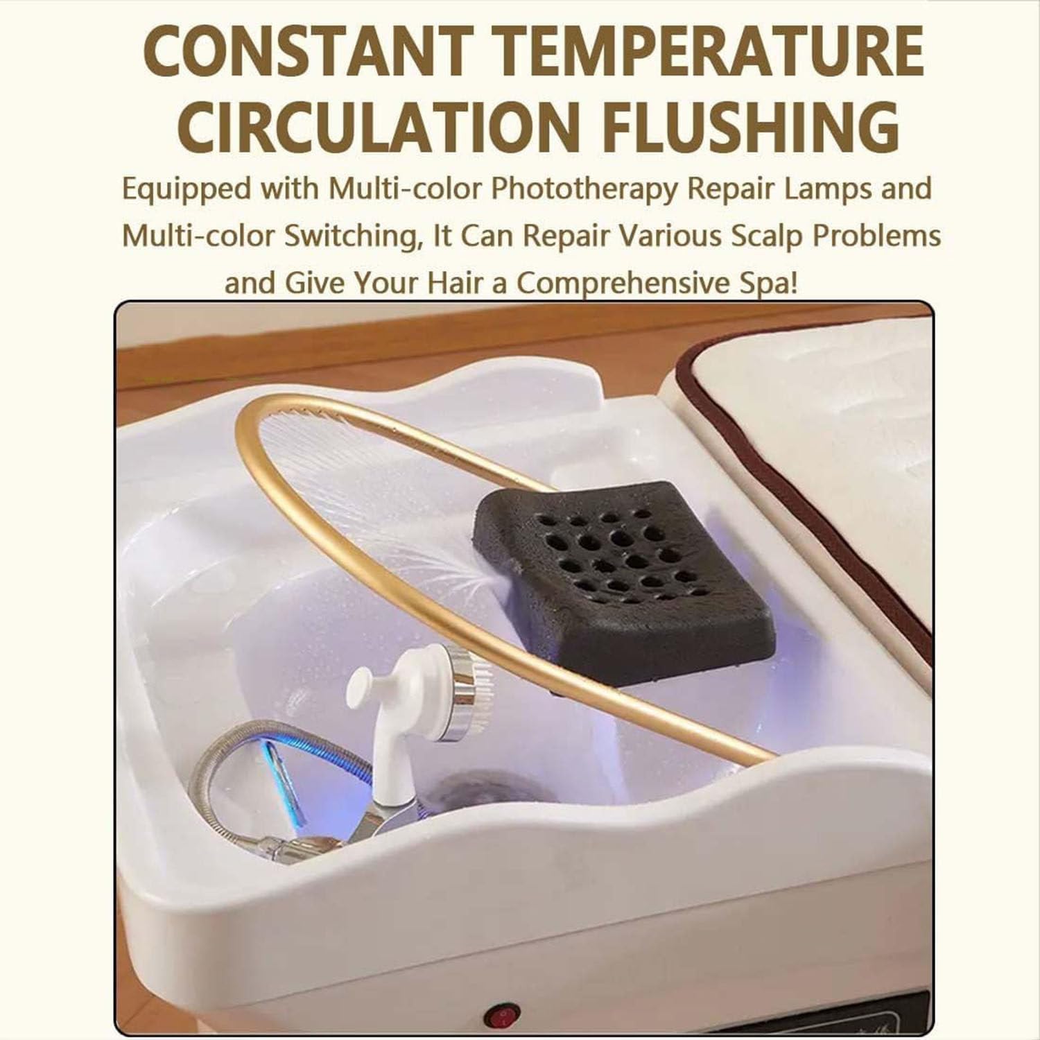 Generisch Japanische Head-Spa-Ausrüstung Head Spa Geräte mit 60l Wassertank Thermostatische Shampoo-Becken Wasserzirkulation Mobiles Geeignet für Head Spas und Friseursalons