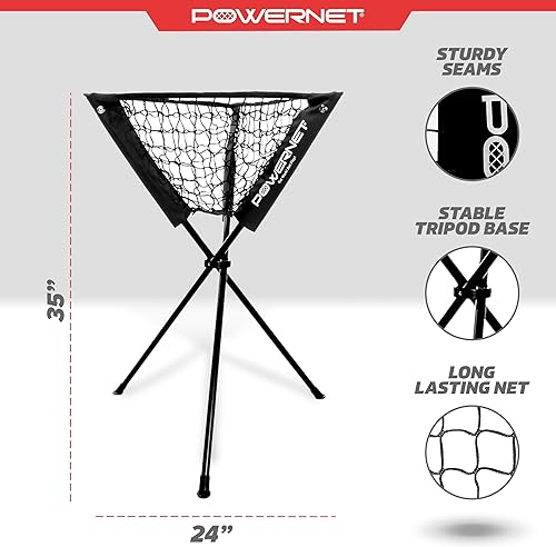 Miniatura 3 de PowerNet Baseball Softball Portable Ball Caddy, Holds Bucket of Baseballs, Softballs, Tennis Balls, Use During Batting Practice Training and Drills