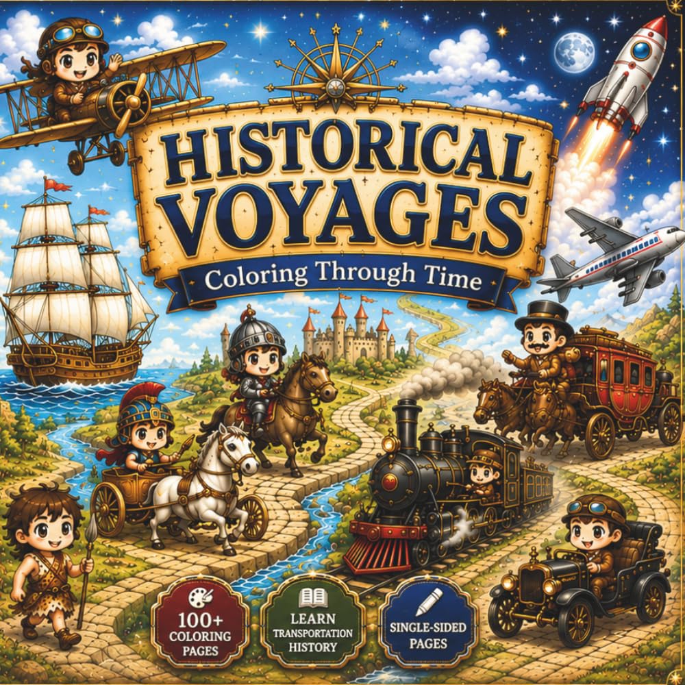 HISTORICAL VOYAGES COLORING THROUGH TIME