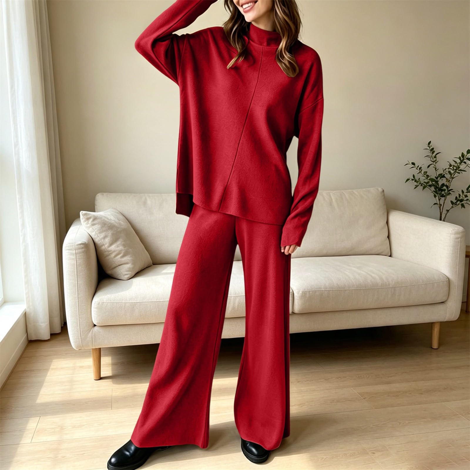 Completo Donna Elegante Autunno Tuta Casual Elegante Sportswear Leggera
