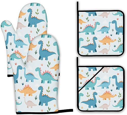 Miniatura 18 de Juego de guantes retro para horno y soportes para ollas, guantes de horno de cocina de cereza y soporte para ollas con resistente al calor, Cereza