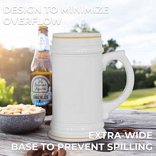 Miniatura 3 de Jarra de cerámica blanca personalizada de 18 onzas  Taza de cerveza  Taza de cerveza personalizada para hombres  Regalo para papá  Regalo de