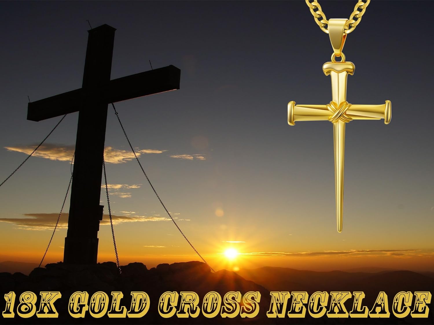 Three Nail Cross Necklace for Men 18K Gold Cross Pendant Necklace Religious Jewelry Christian Gift - Image 7