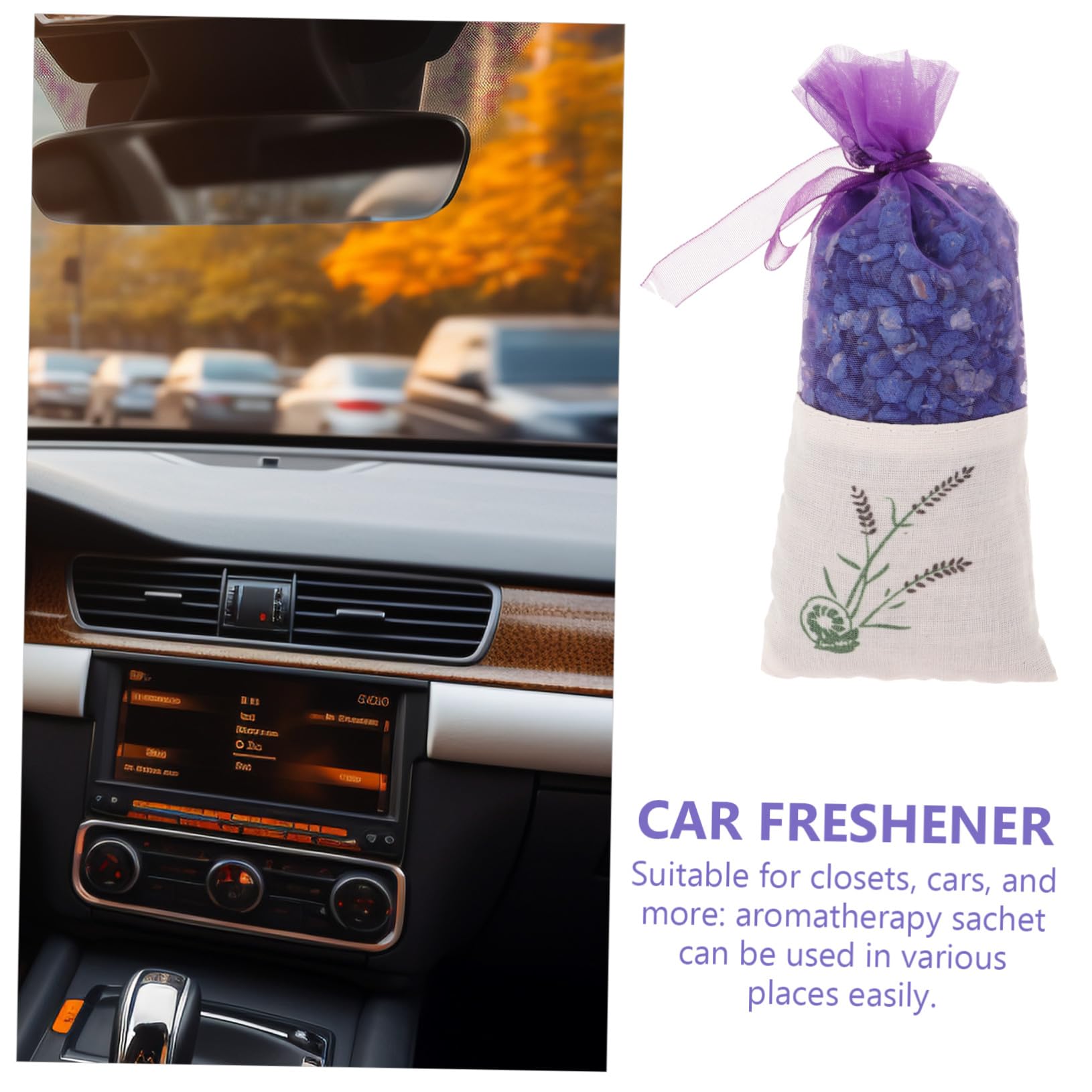 Duftsäckchen und Langanhaltender Duft Lavendel 6 Stück mit Nano Mineralien Geruchsentfernend im Praktischen Mesh Beutel für Kleiderschrank und Auto