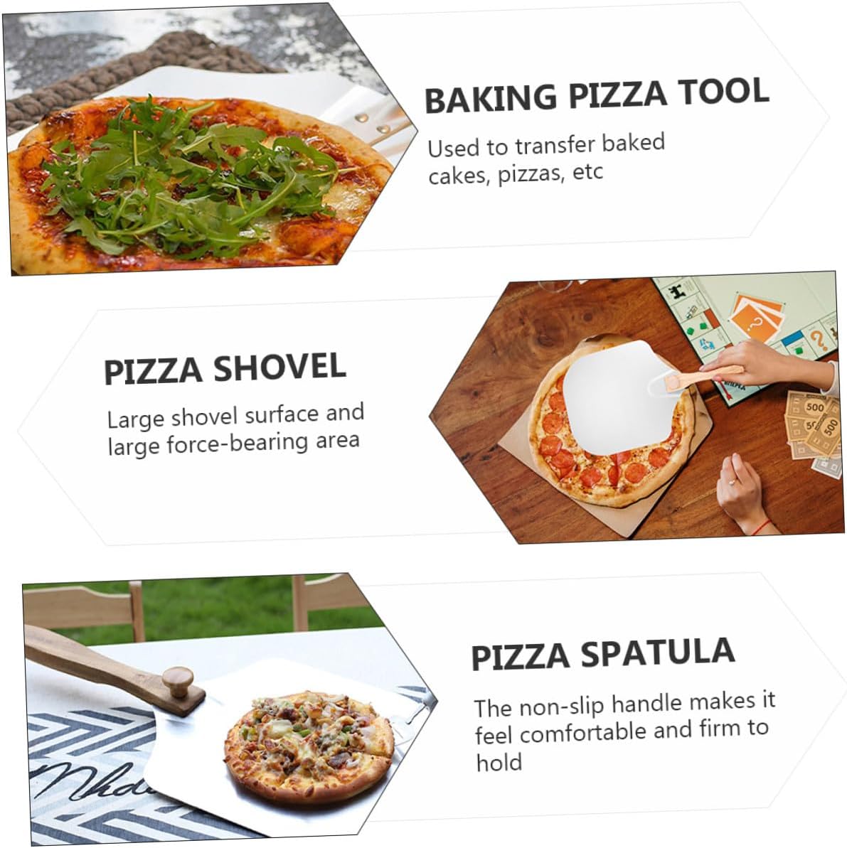 SUPVOX Folding Aluminum Pizza Transfer Spatula Paddle for Baking and Serving with Storage Box, Lightweight Pizza Peel Tool for Home and Restaurant Use Random Color
