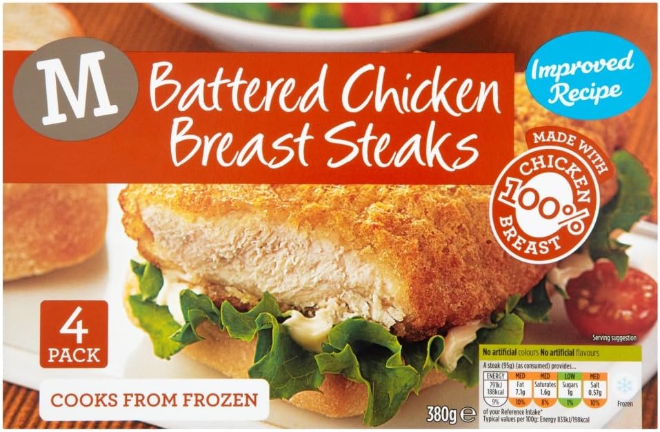 Morrisons Battered Chicken Breast Steaks, 380g (Frozen) Amazon.co.uk