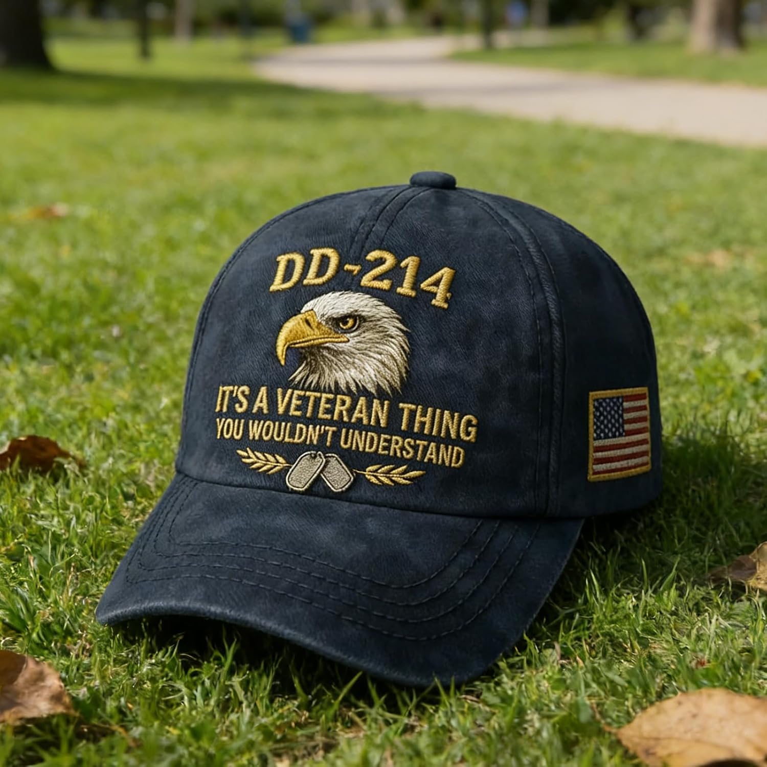 DD-214 Army Veteran Hat - Vintage Adjustable Embroidered Badge Cap - Veteran Day Gifts Patriotic Baseball Hat - Image 4