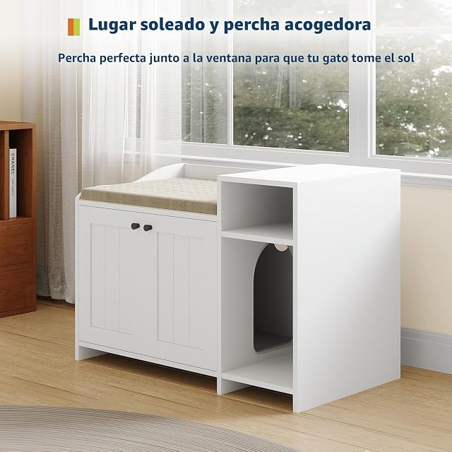 Foto 3 de 8 de Mueble Ocultador De Arenero Gato - Aislante De Olores - Diseñado para Areneros Abiertos