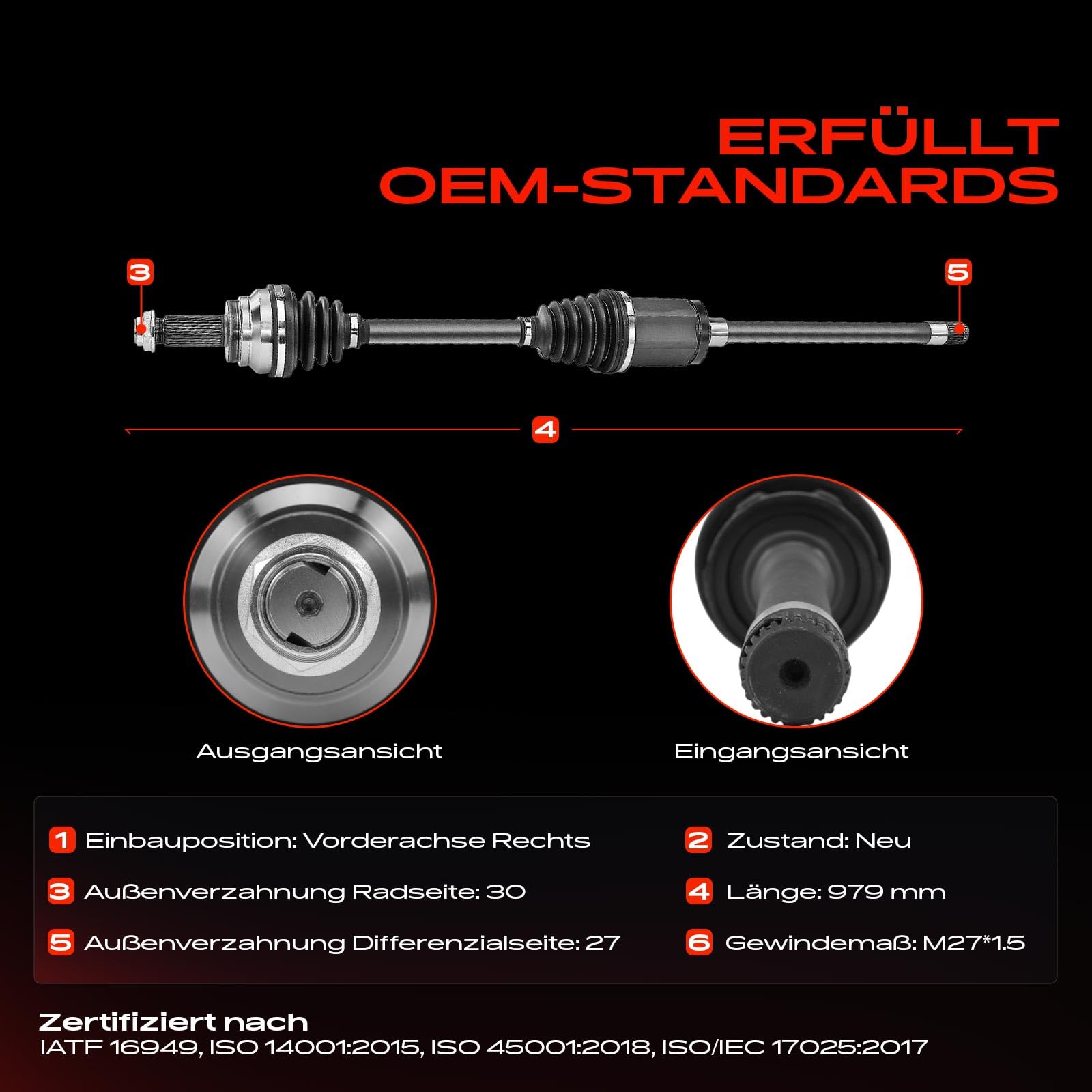 Arbre De Transmission Avant BMW X5 (E70,F15) Et X6 (E71,E72