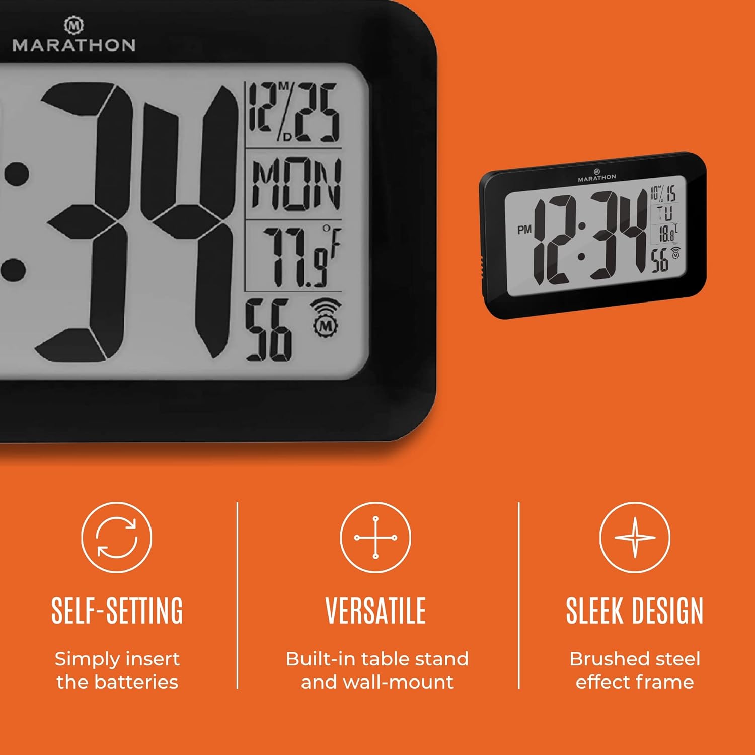 Self-setting, versatile, sleek design features