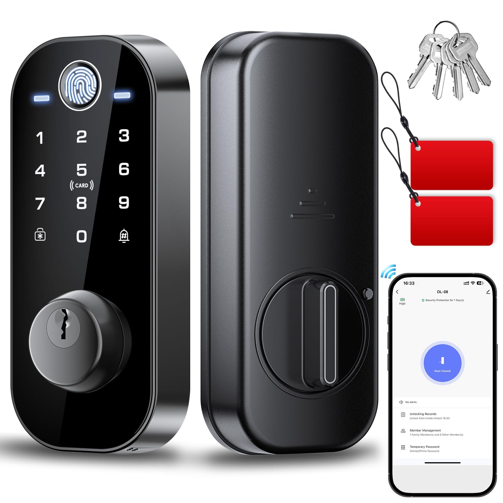 Photo 1 of Ulecoce DL08 Fingerprint Smart Deadbolt - Black