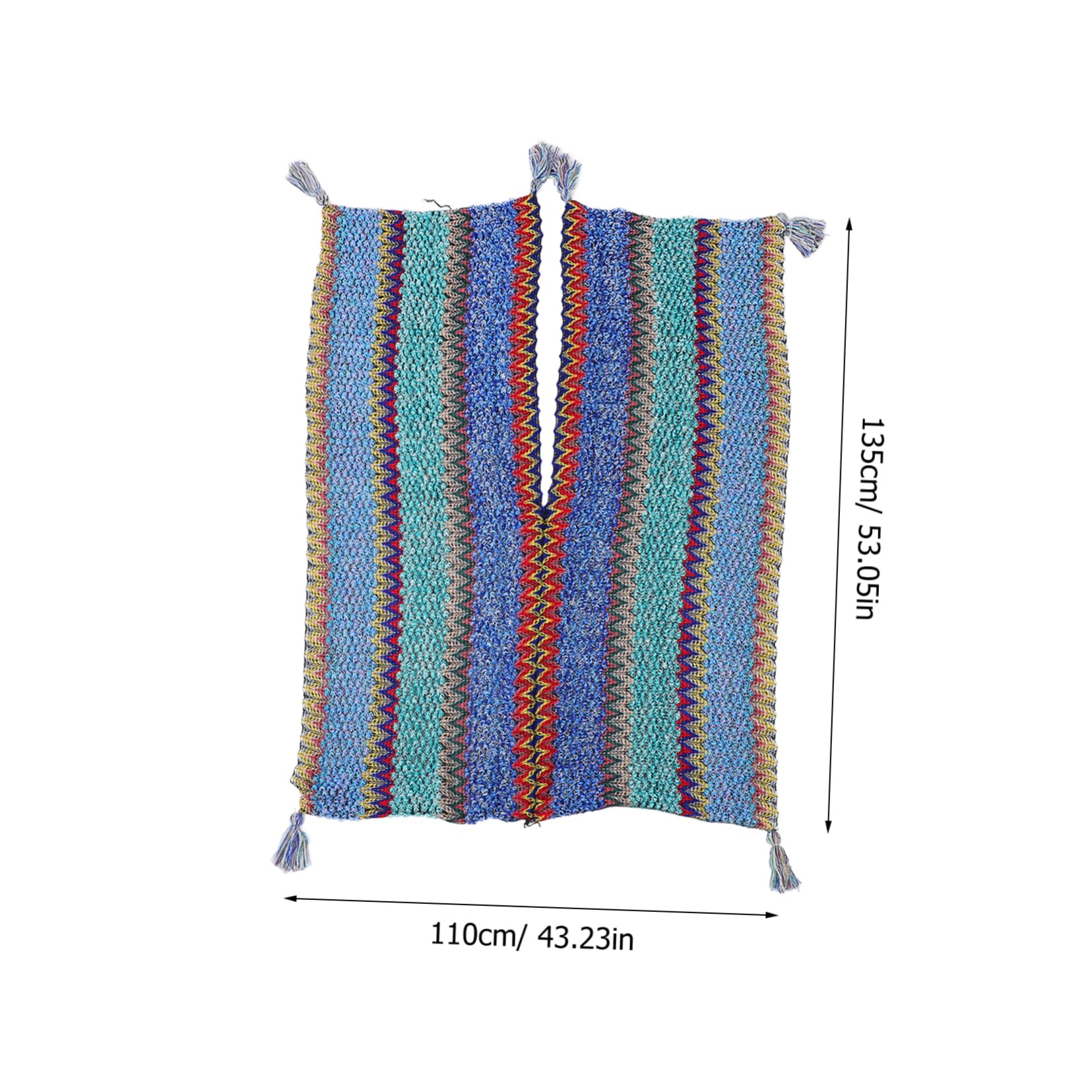 Balacoo Poncho Suéter con Borlas y Cálida para Mujer para y Sesiones Fotográficas Casual y Chic Color Azul