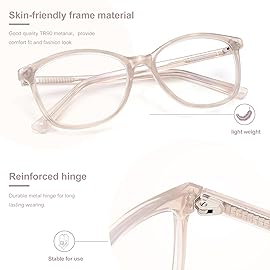 Madison Avenue TR90 Blue Light Blocking Glasses Anti Eyestrain UV Glare Blue Light Glasses for Women TV Phone Computer Gaming Eyeglasses (Nude Pink)