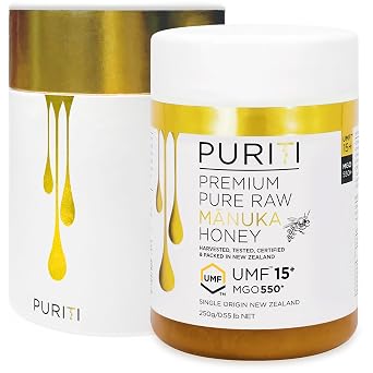 PURITI Manuka Honey MGO 550+ / UMF 15+ | 100% Pure Genuine Raw Manuka Honey | 8.8 Oz / 250g | Harvested, Tested, Certified and Packed in New Zealand