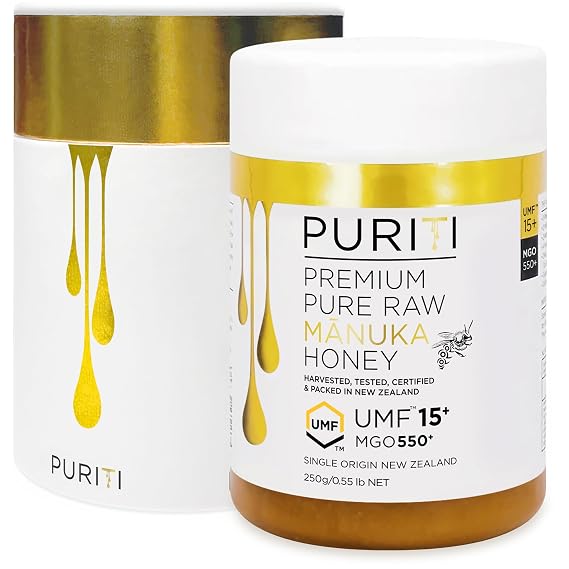 PURITI Manuka Honey MGO 550+ / UMF 15+ | 100% Pure Genuine Raw Manuka Honey | 8.8 Oz / 250g | Harvested, Tested, Certified and Packed in New Zealand