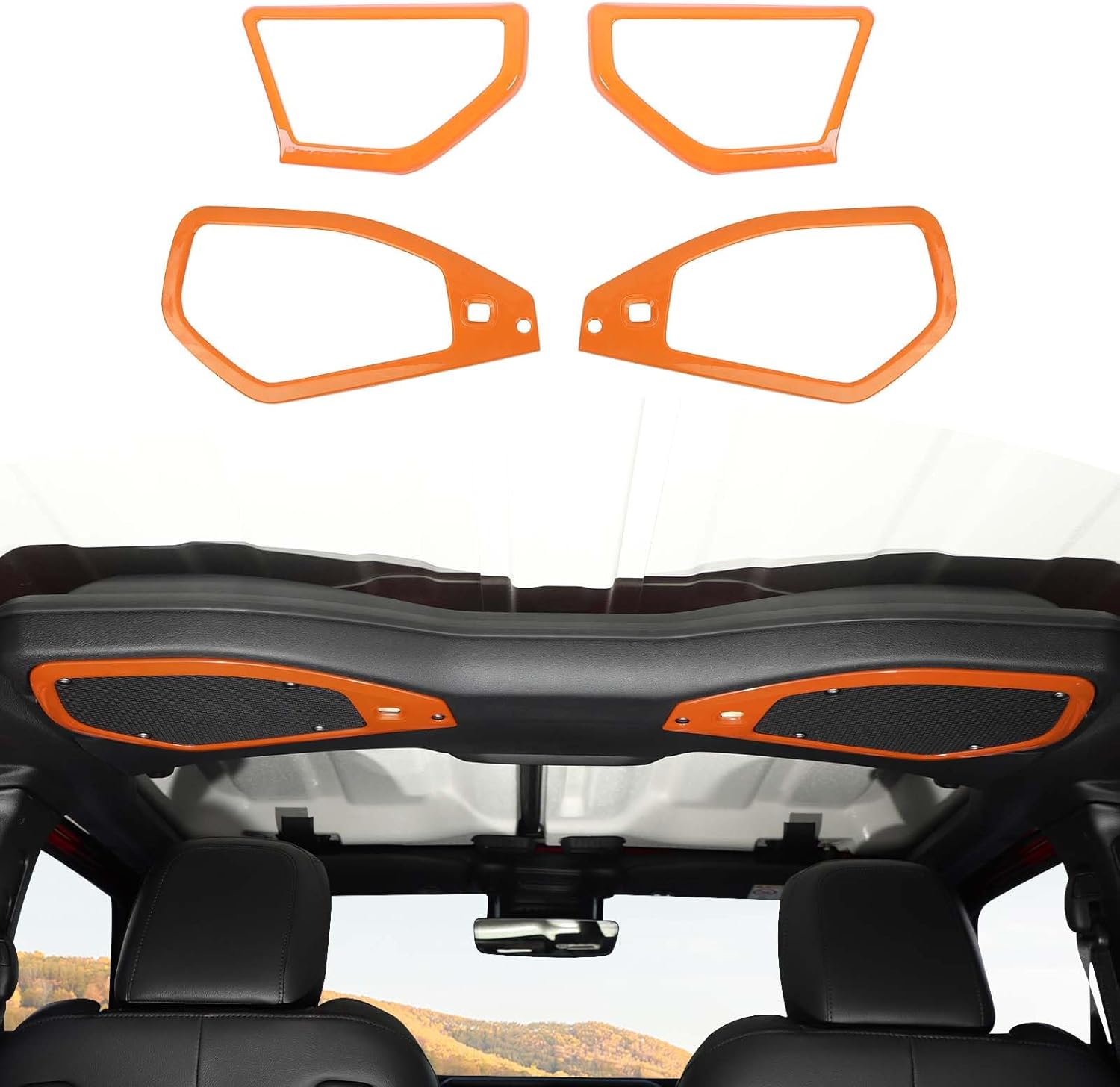 for 2024 Jeep JL A Pillar Top Roof Speaker Trim Cover Fit for Jeep Wrangler JL JLU Gladiator JT 2024 Up Pink Interior Accessories 4pcs