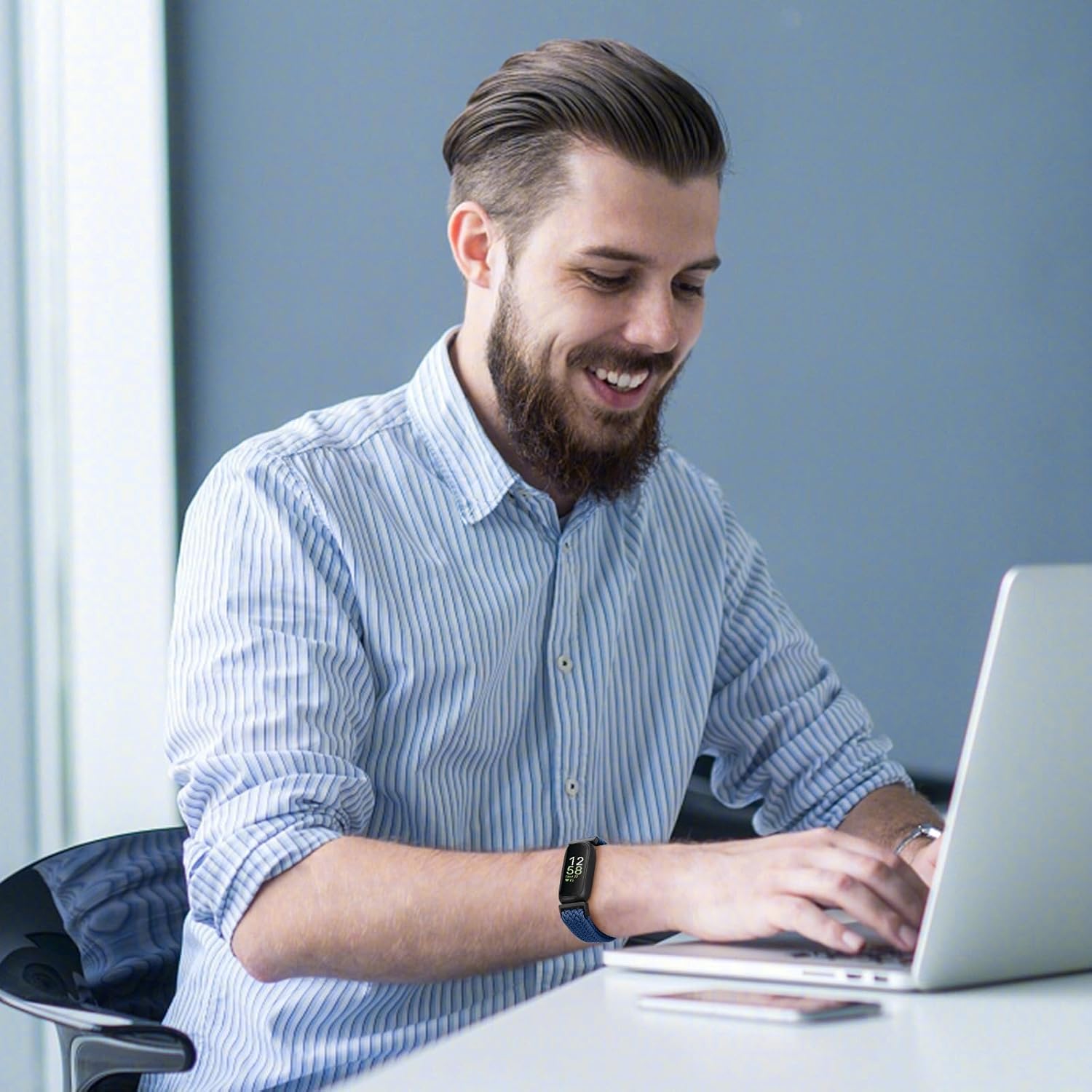 Braided Watch Bands Compatible with Fitbit Inspire 3/Inspire 2/Inspire/Inspire HR/Fitbit ace 3/Ace 2, Soft Adjustable Nylon Loop Elastic Strap Sport Replacement Wristbands for Women Men - Image 6