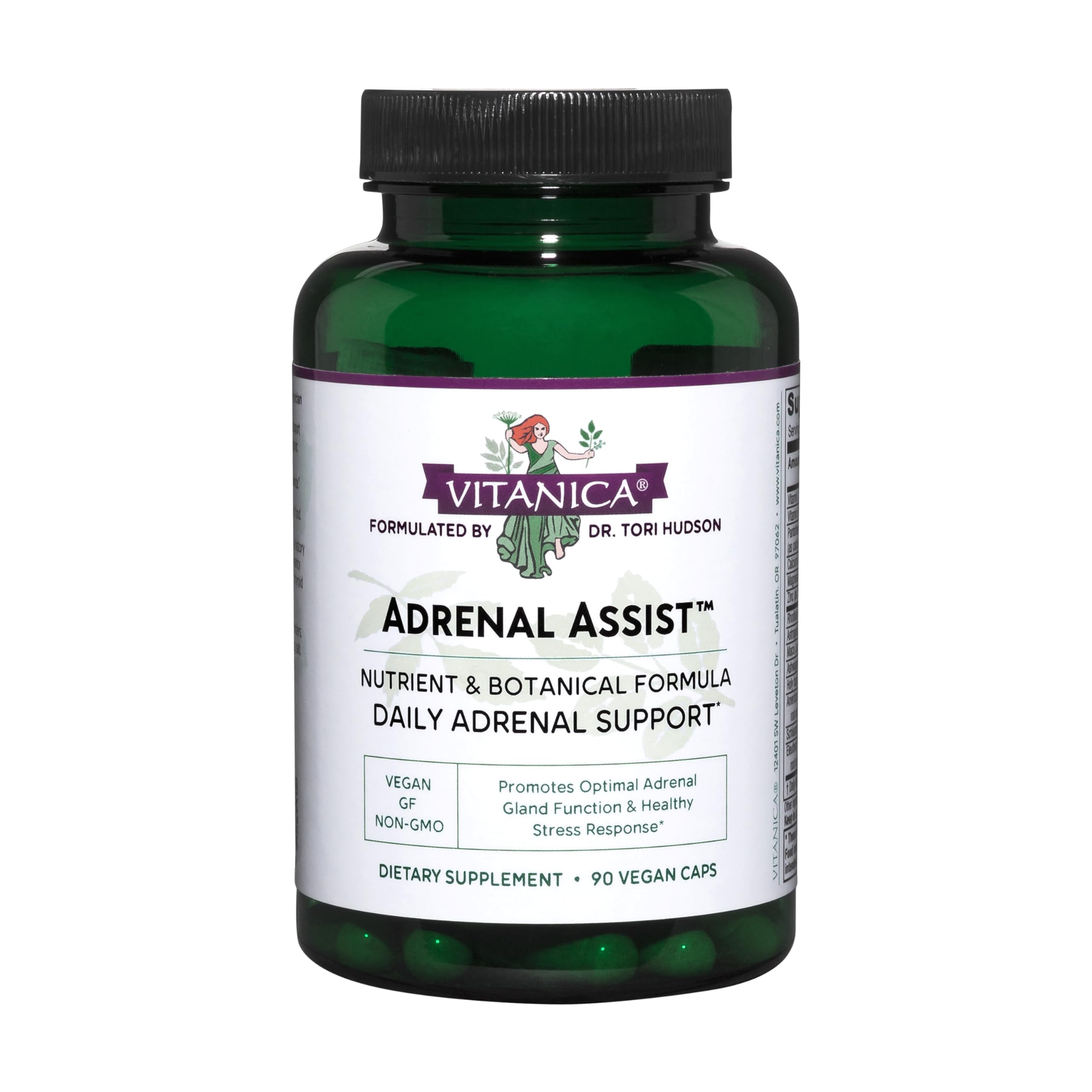 Vitanica Adrenal Assist, Adrenal Support, Vegan, 90 Capsules