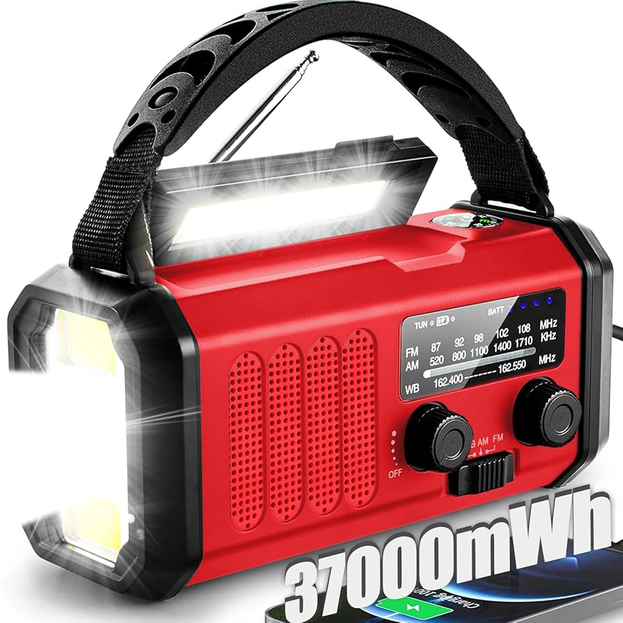 Ruby・Radio-Active Raddy SW3 Emergency Radio Hand Crank Solar-Powered Survival