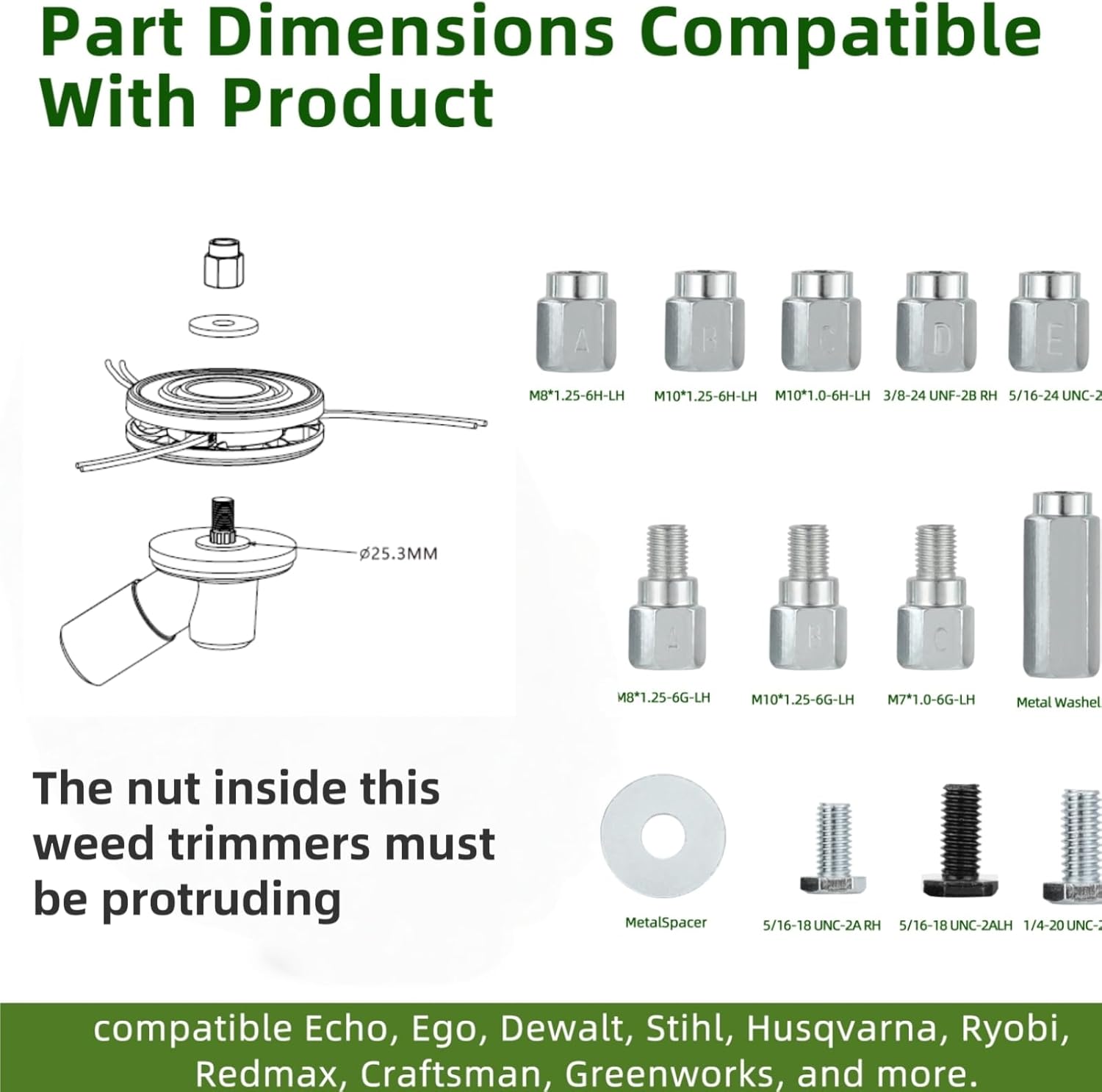 Weed Eater Head,String Trimmer Head For Echo, Ego, Dewalt, Stihl, Husqvarna,Ryobi Weed Eater,Compatible with most clockwise and counterclockwise trimmers,Easy Load&Line Reload,Fixed Line,Yellow