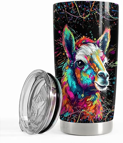 SANDJEST Vaso de llama de 20 onzas, regalos de llama para mujeres, niñas, adolescentes, vasos aislados de acero inoxidable, taza de viaje para café, disponible en Yaxa Peru
