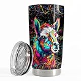 SANDJEST Llama Tumbler - 20oz Stainless Steel Insulated Coffee Travel Mug - Llama Gifts for Women, Girls & Teens, Christmas, Birthday