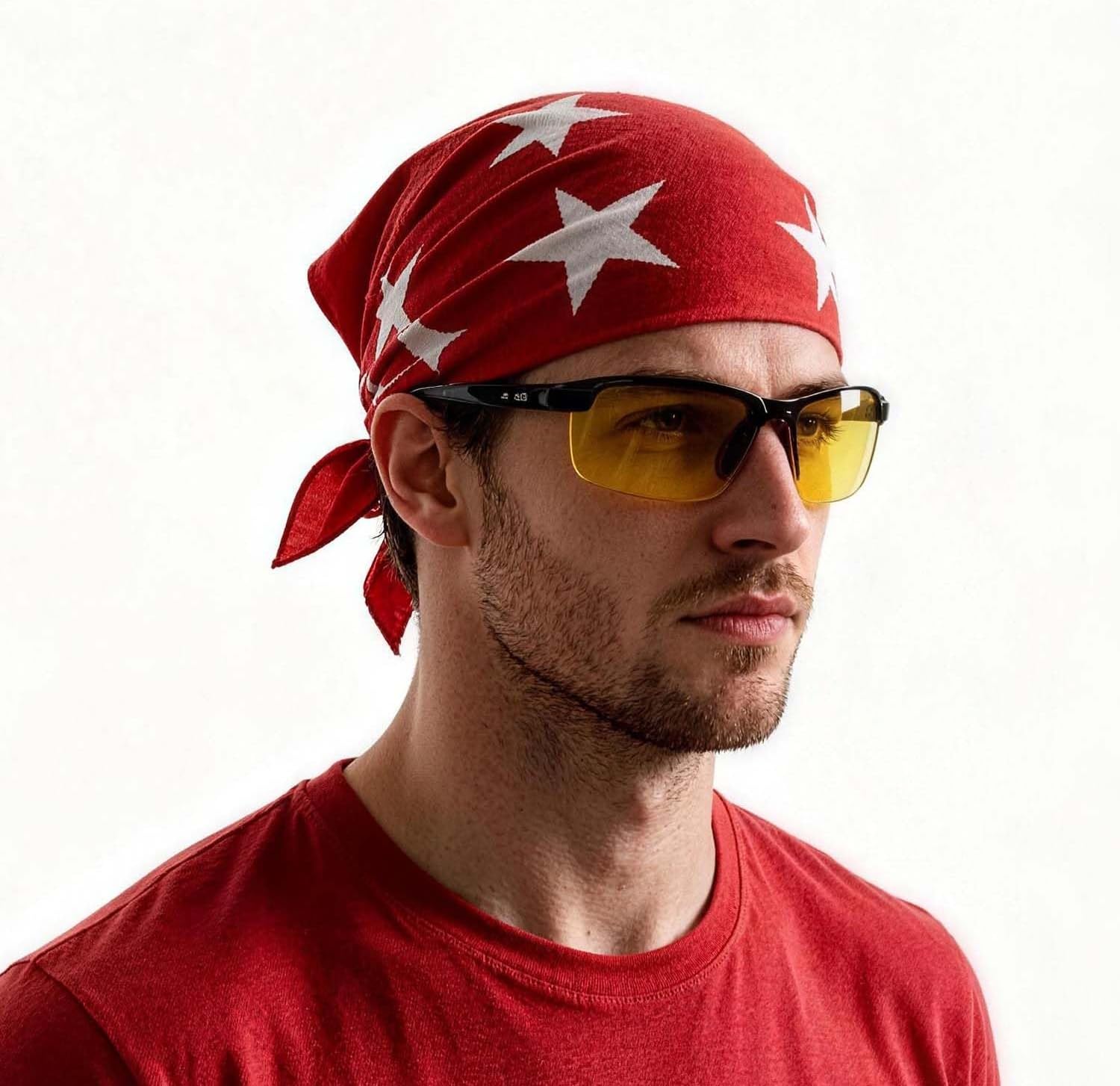Star Wrestler Headband and Glasses for Men Halloween Cosplay
