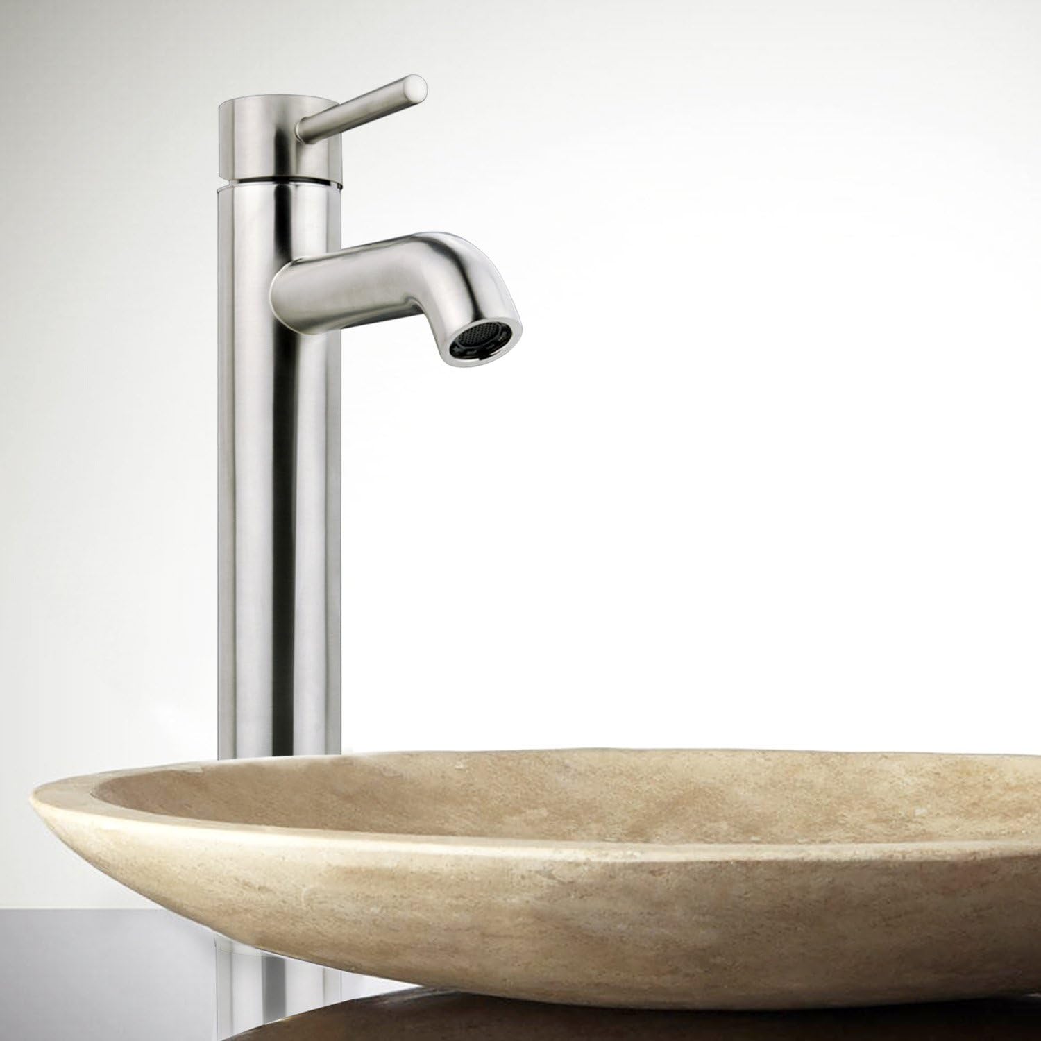 Lowest Price iSpring L8114BN Lead-Free Single Hole Bathroom Faucet with Sleek Modern Design for Vanity Sink, Brushed Nickel
