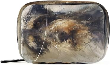 susiyo Black Dog Watercolor Medicine Organizer Bag-Dual Layers, Pill Bottle Organizer Storage with Zipper, easy to clean pill bag, medicine bag for traveling, Vitamins