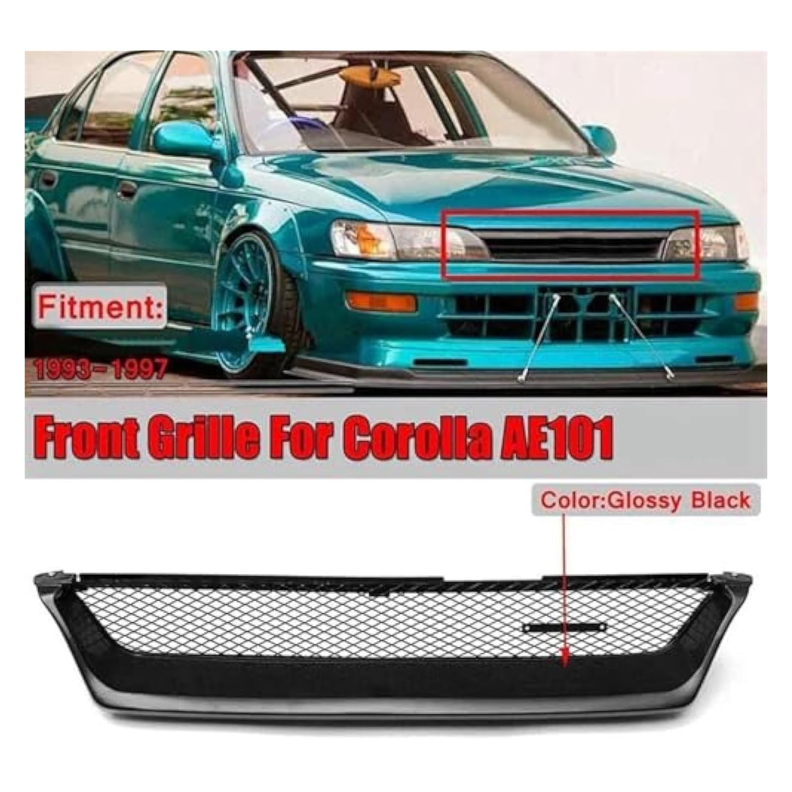 Amazon.co.jp: 車用フロントグリル 用 トヨタ 用 カローラ AE101 1993 