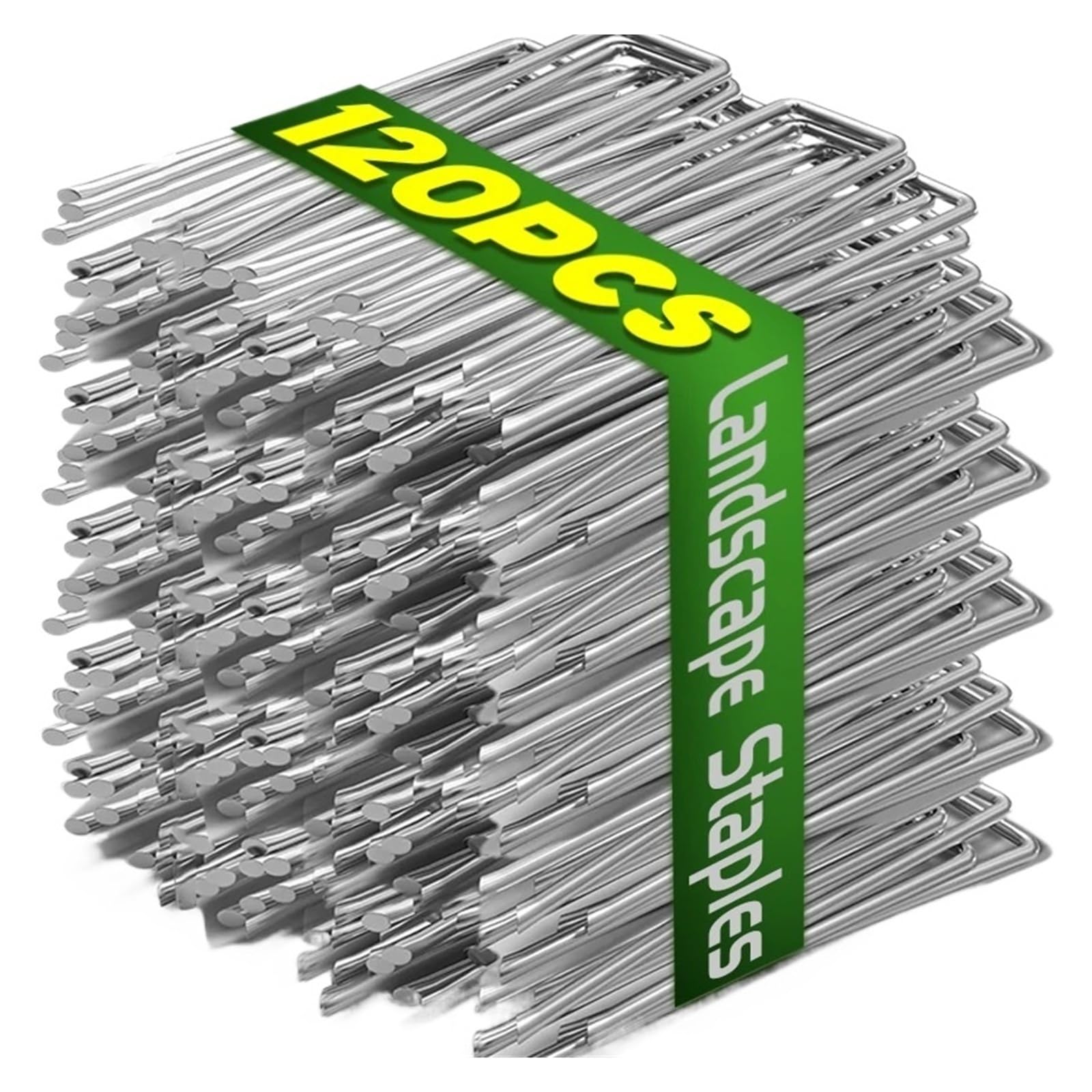 HNULGVI U-shaped garden nails Heavy-duty Fence Tubing Stakes Sod Pins U-type Garden Staples(20pcs color 03,4cmx10cm)