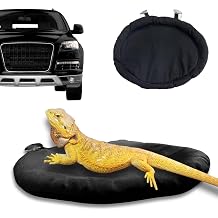 Bearded Dragon Bed Soft Mat with Suction Cup Bearded Dragon Sleep Cushion Washable for Travel Reptile Tank Accessories Small Animal Carrier for Lizard Leopard Gecko Black