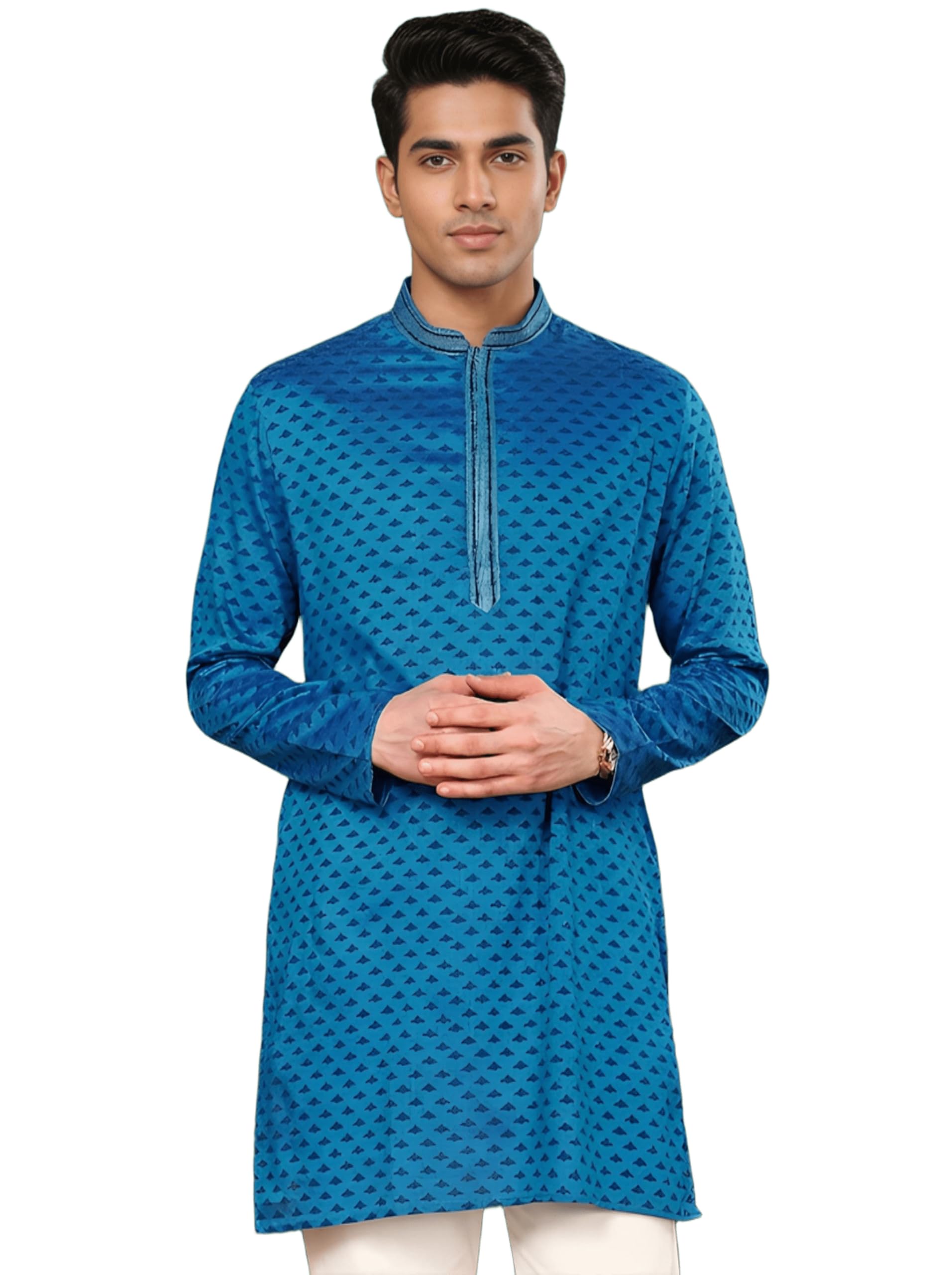 tattva Blue Geometric Printed Short Kurta-picture-35