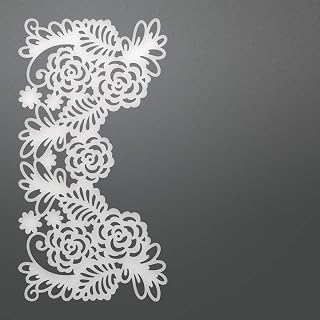 Couture Creations On The Edge Die-Rosey Ferns Footer, 2.8"X5.5"