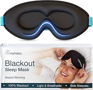 MyHalos® 100% Blackout Sleep Masks for Women & Men - Zero Eye Pressure ...