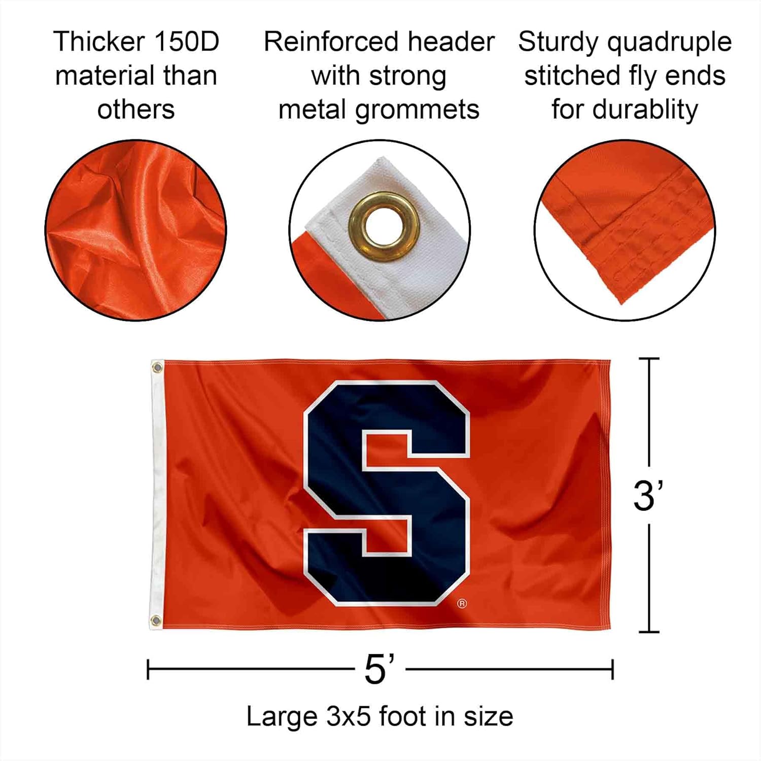 College Flags & Banners Co. Syracuse Orange 3x5 Flag
