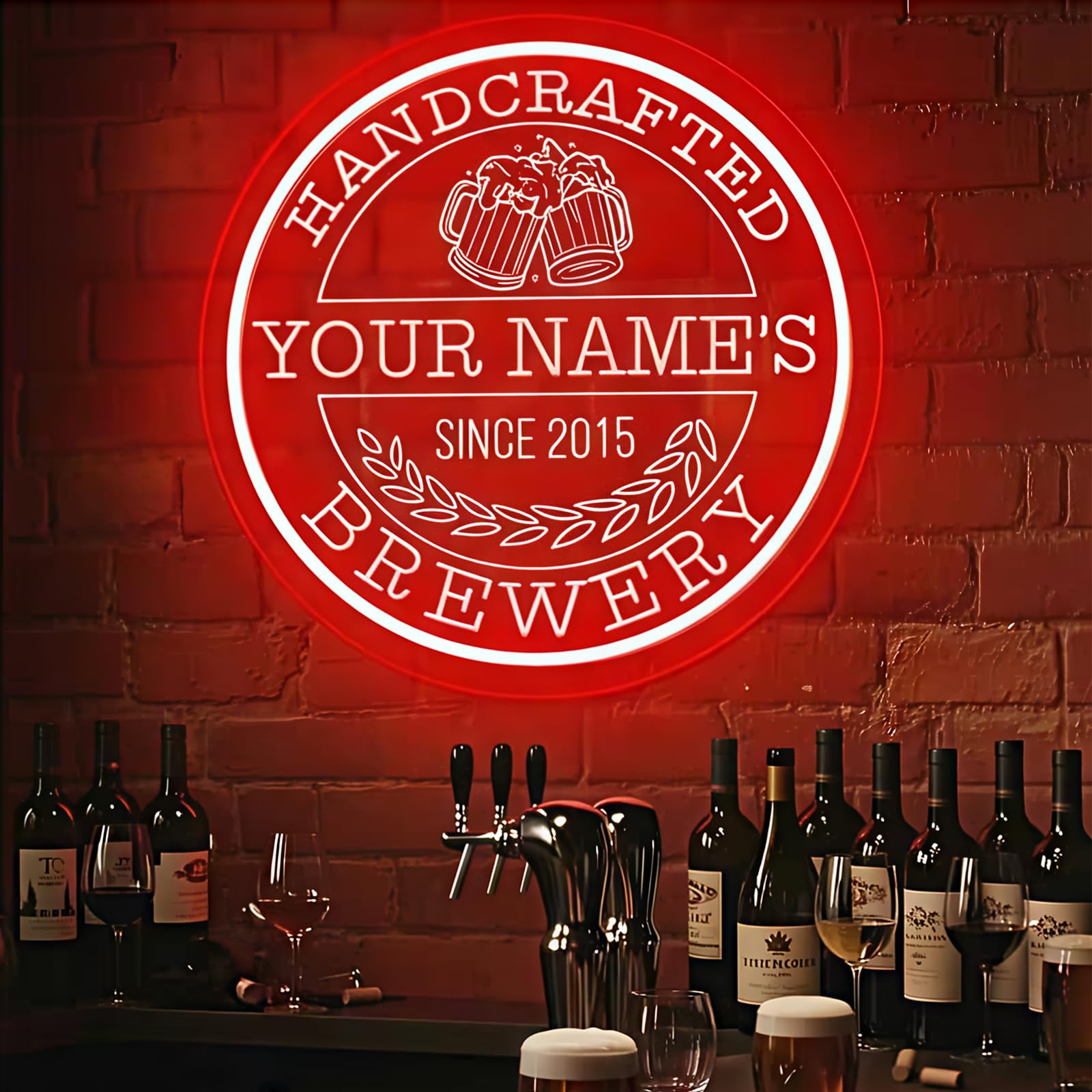 Custom Neon Bar Sign for Home Bar, Handmade Dimmable Personalized LED Bars Signs, 3D Custom Neon Beer Light Signs for Home Bars Pun Man Cave Wall Decor, Gift for Men Dad — image 1