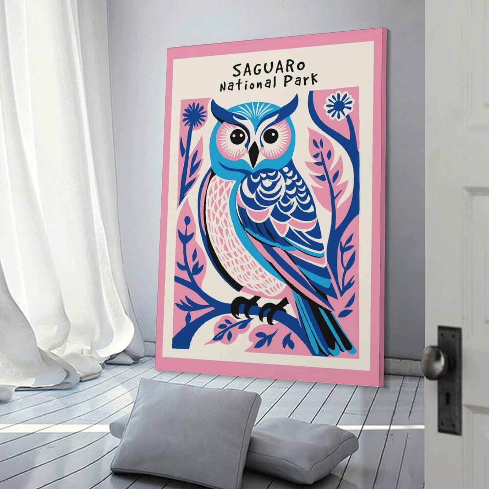 Junmoney Cute National Park Owl Room Decor Wall Art, 20x30inch(50x75cm), for Bedrooms, Workspaces And Everyday Interiors, An Adaptable Decor Piece for Home Use