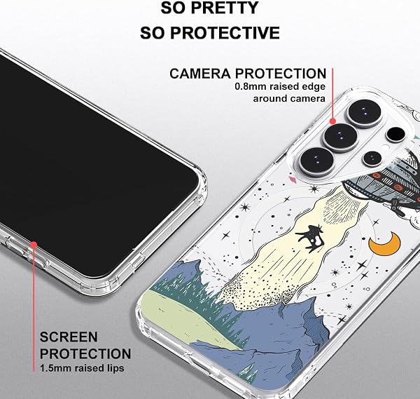 MOSNOVO for Samsung Galaxy S26 Ultra Clear Case, Fit for MagSafe, 6.6ft Military-Grade Shockproof Magnetic Protective Phone Cover - UFO - 4