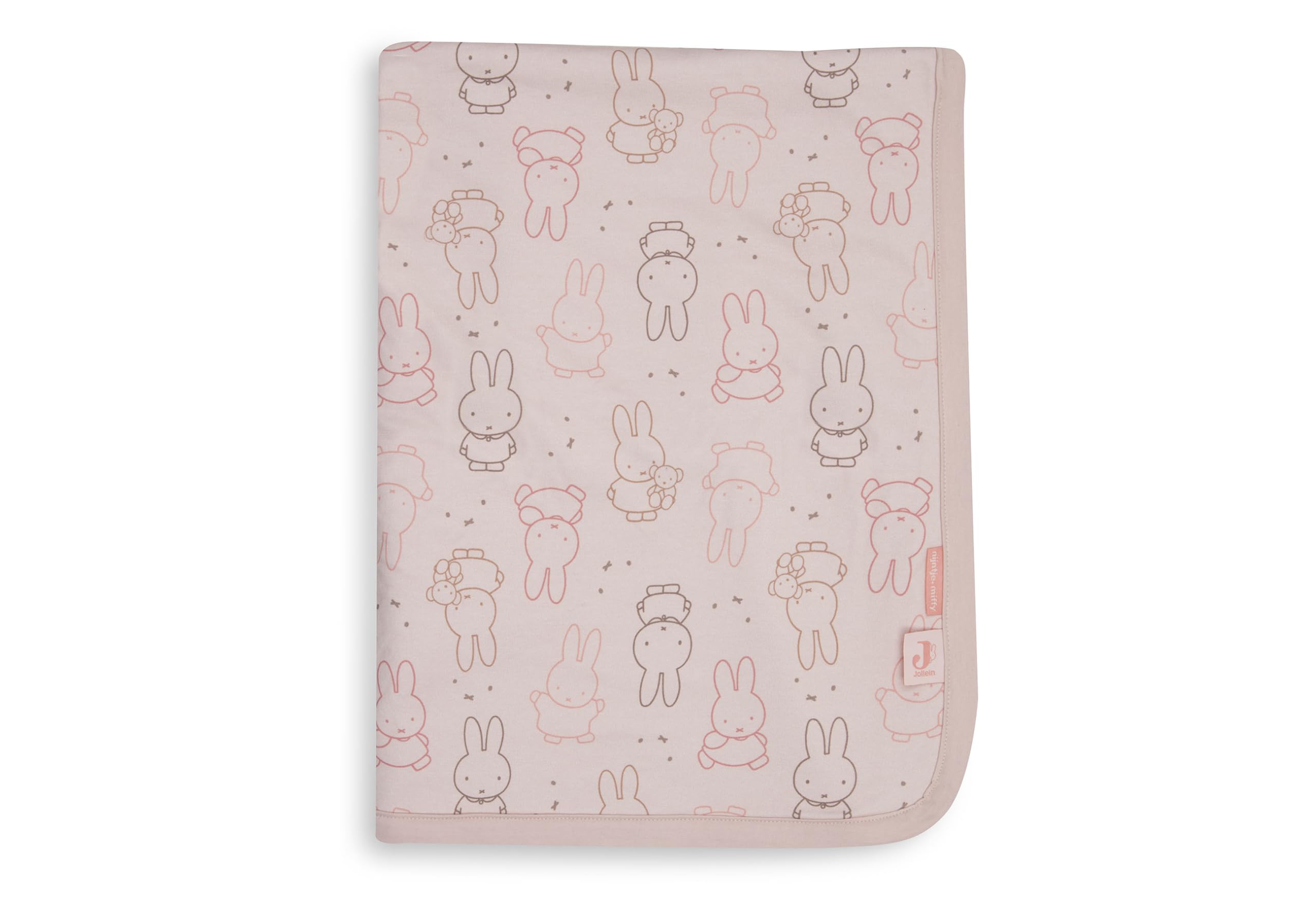 Jollein Baby Blanket - 75 x 100 cm - Cotton - for Baby Cradle - Oeko-Tex Certified - Miffy Moments Silk Rose