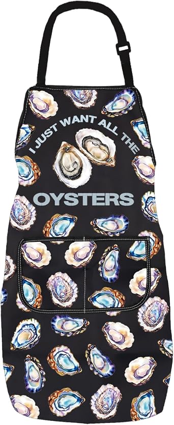 PXTIDY Seafood Lover Gift Oyster Lovers Kitchen Apron Oyster Chef Gift Foodie Gifts Fisherman Apron For Cooking Waterproof