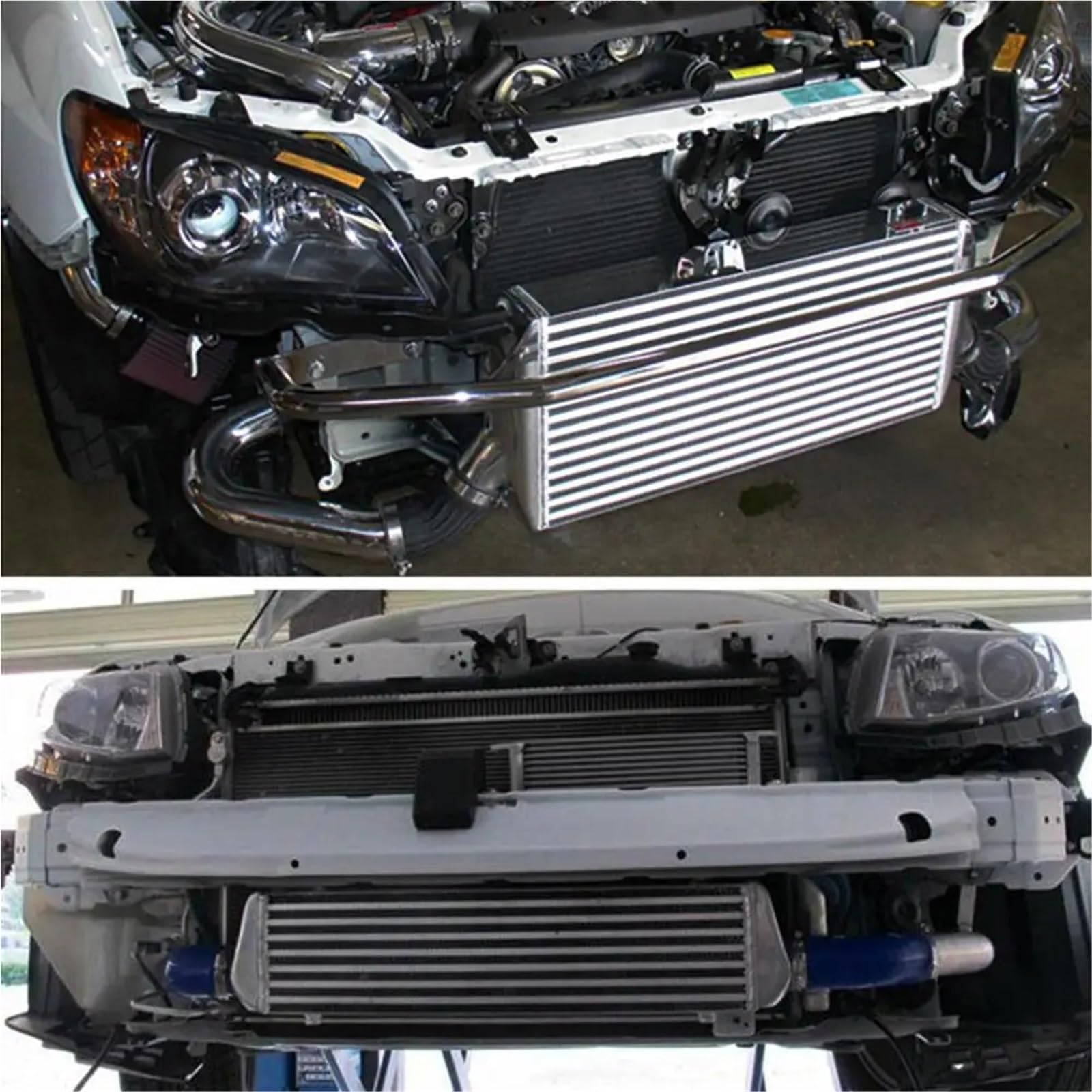 Chłodnica Układu Chłodzenia Oleju Samochodowego Uniwersalna 65mm ID Aluminiowa Turbosprężarka Dolot Zimnego Powietrza Intercooler 430x230x76mm
