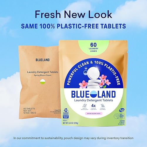 Miniatura 10 de BLUELAND Tabletas de detergente para ropa, 36 unidades, aroma Spring Bloom, cápsulas ecológicas sin plástico, hojas, alternativa líquida, seguras