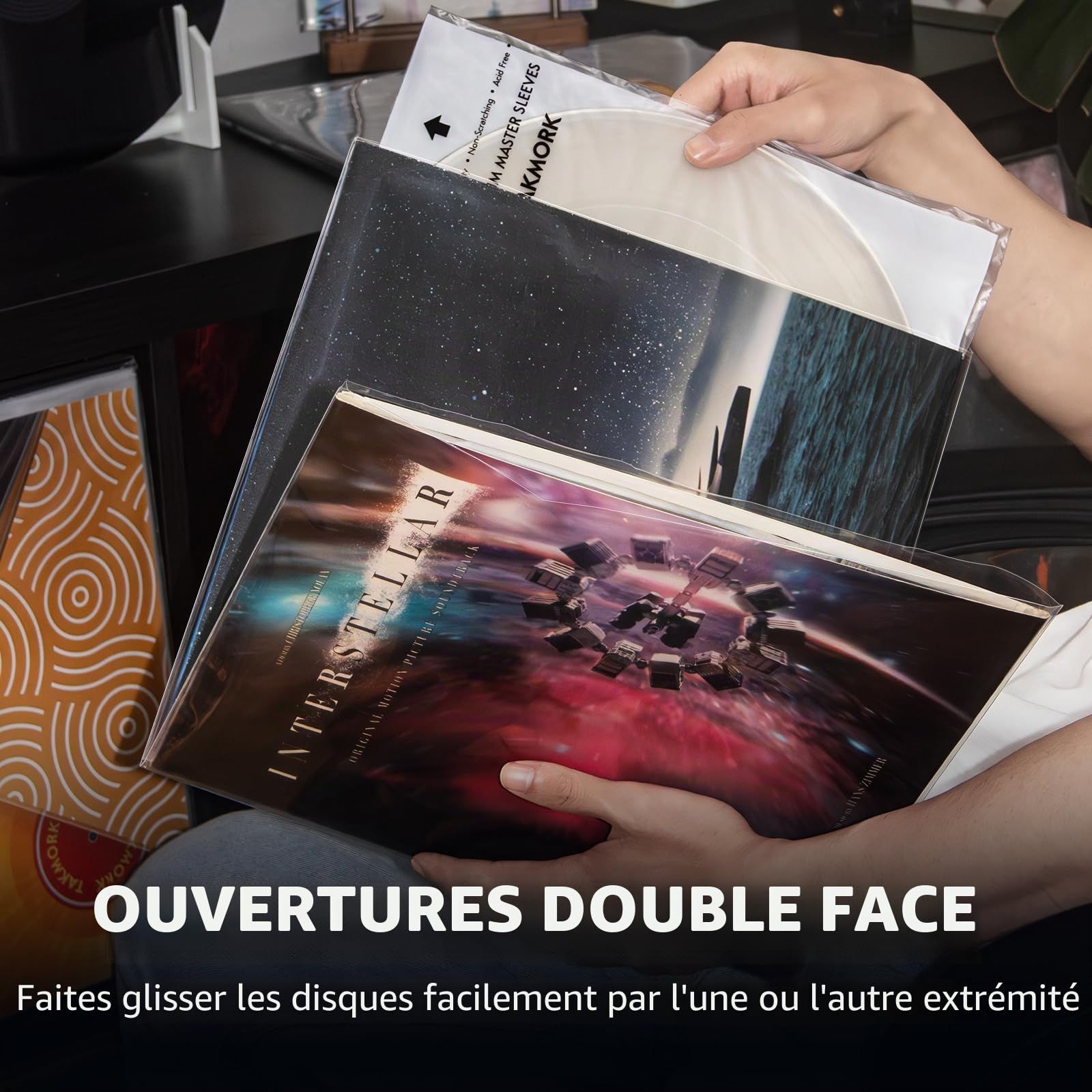 TAKMORK Gatefolds Pochettes d'enregistrement pour albums en vinyle 30,5 cm : pochettes extérieures en plastique transparent 3 mm pour la protection des LP, 25 pièces