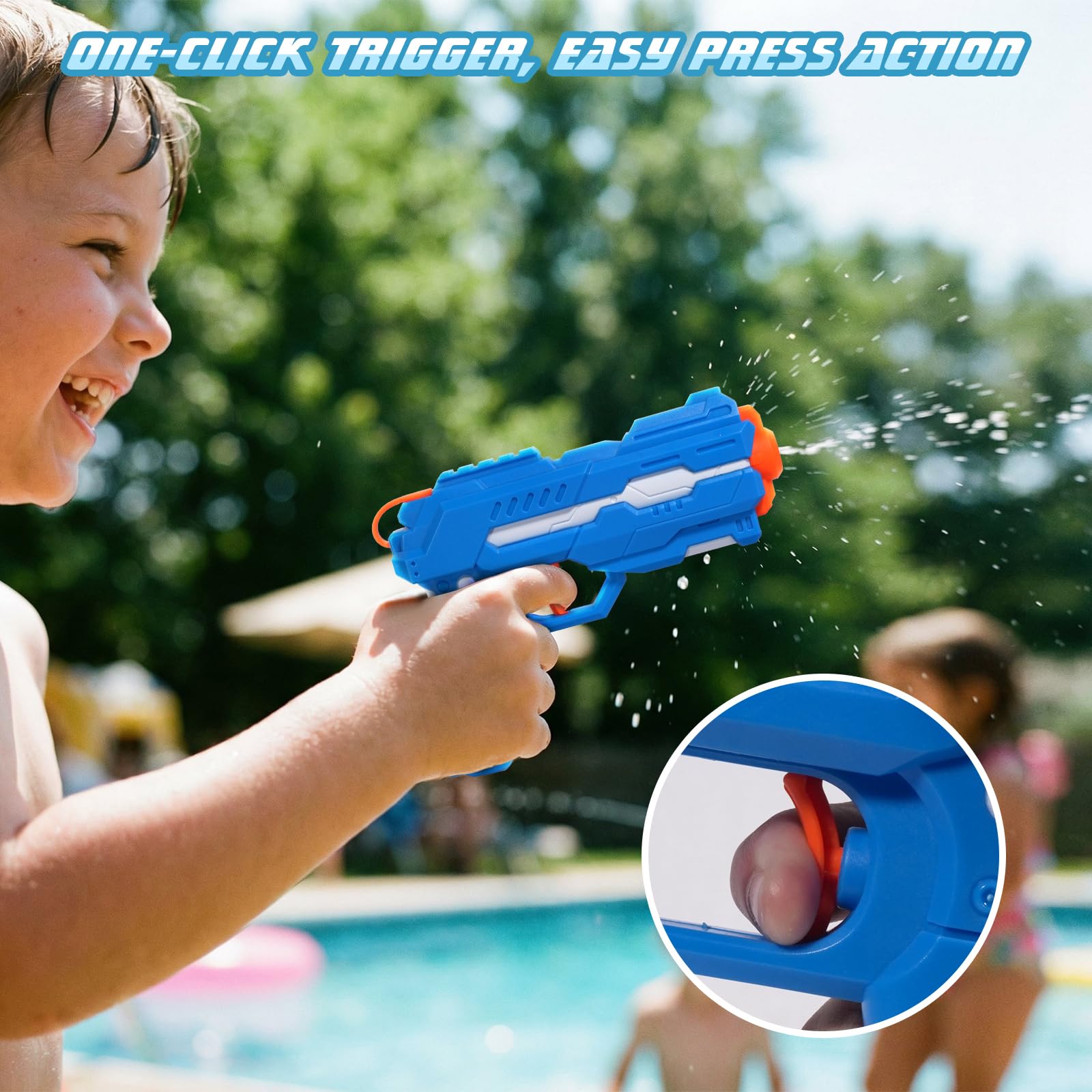 MOZOOSON Lot de 4 Pistolets a Eau de 180 ML pour Enfants | avec Portée Jusqu'à 6M, Pistolet a Eau Petit pour Filles et Garçons, Fêtes D'été en Plein Air, Plage, Piscine
