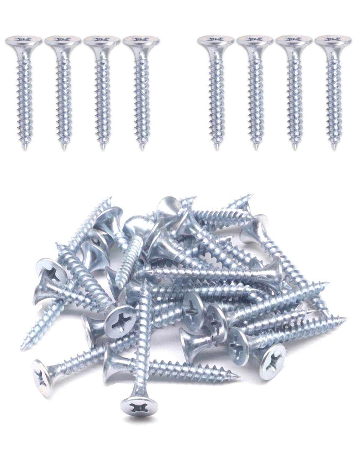 IMScrews 100pcs 1 Inch Drywall Screws - #6 Flat Head Phillips, Fine Thread, Sharp Point, Ideal for Drywall, Wood, and Sheetrock, Carbon Steel (1022A), Zinc Coated