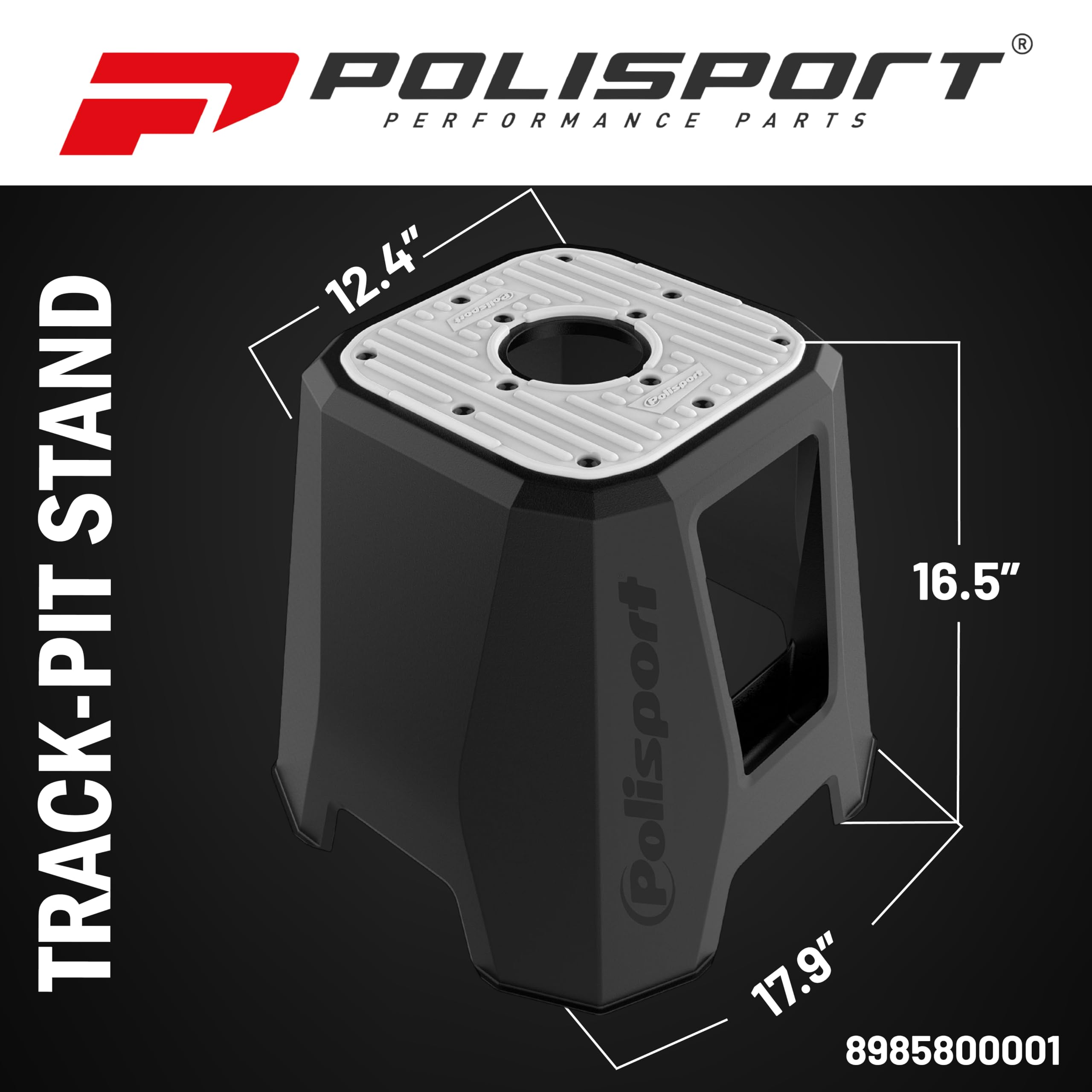 Polisport 8985800001 - Chevalet en Plastique Haute résistance Avec revêtement supérieur antidérapant, léger et Avec poches à outils. Conception de Couleur Noir