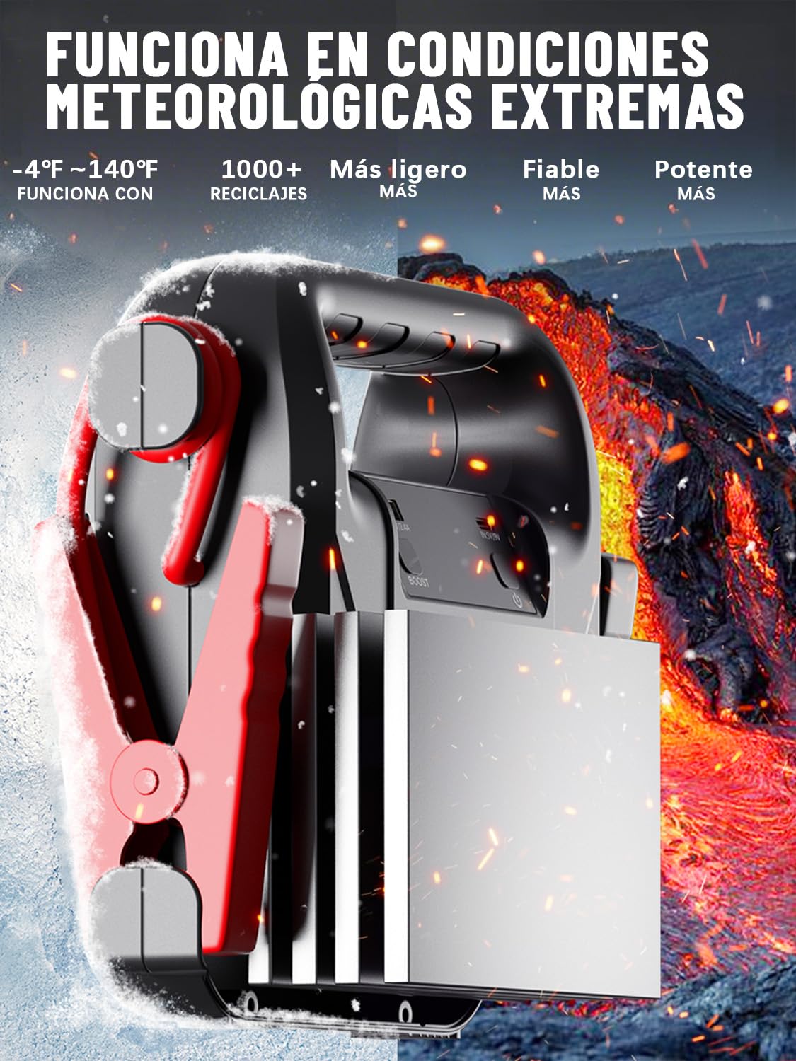 Urządzenie rozruchowe powerbank, 4000 A, 12 V (do wszystkich silników benzynowych lub oleju napędowego 10 l) urządzenie ułatwiające rozruch samochodu 99,16 wh, przenośna ładowarka USB, akumulator